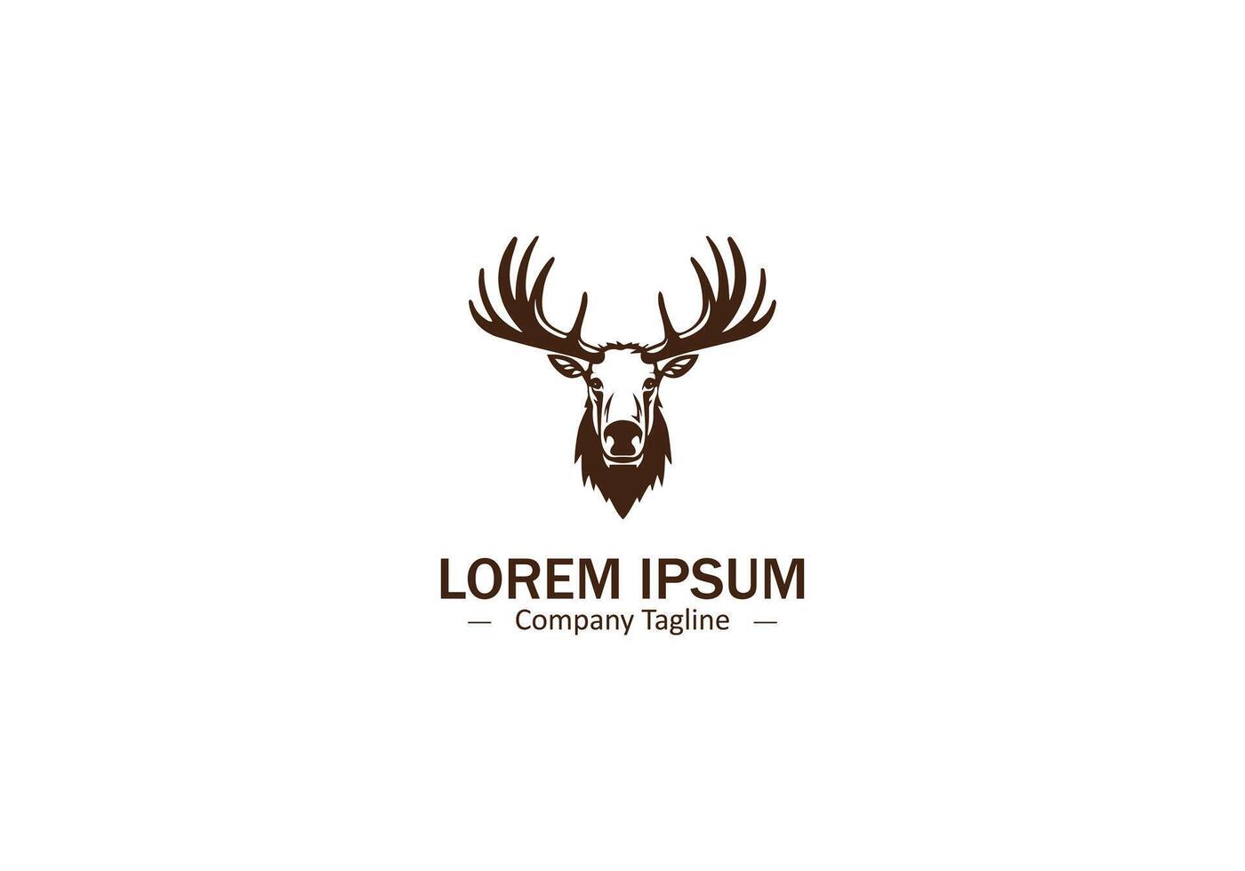Moose head, face for retro logos, emblems, badges, labels template design element. Isolated on white background vector