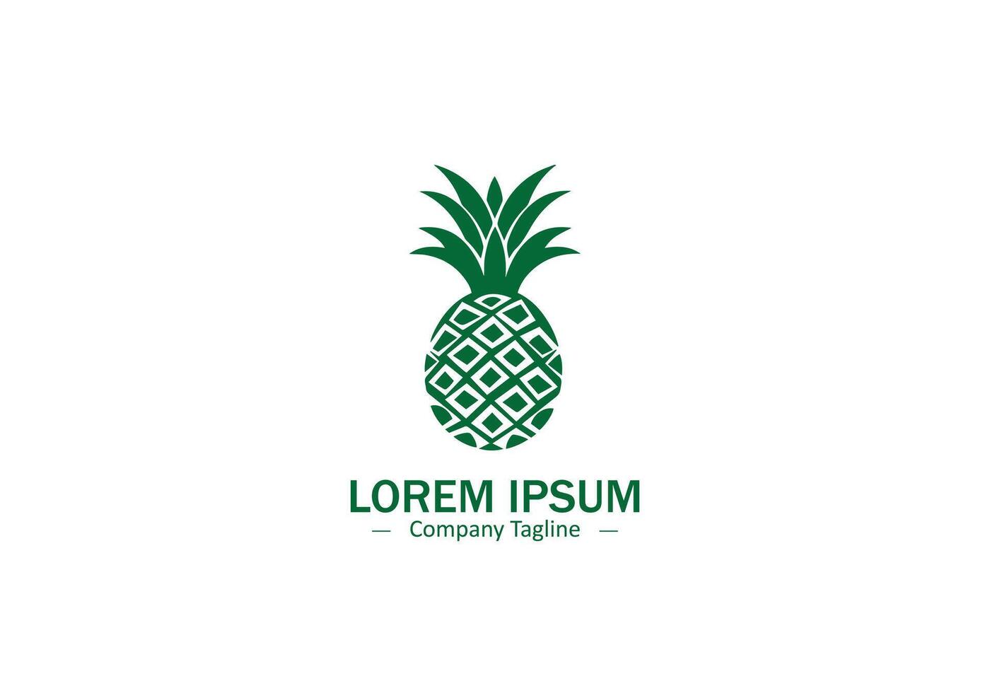 Pineapple logo icon juicy fruit silhouette isolated on white background vector