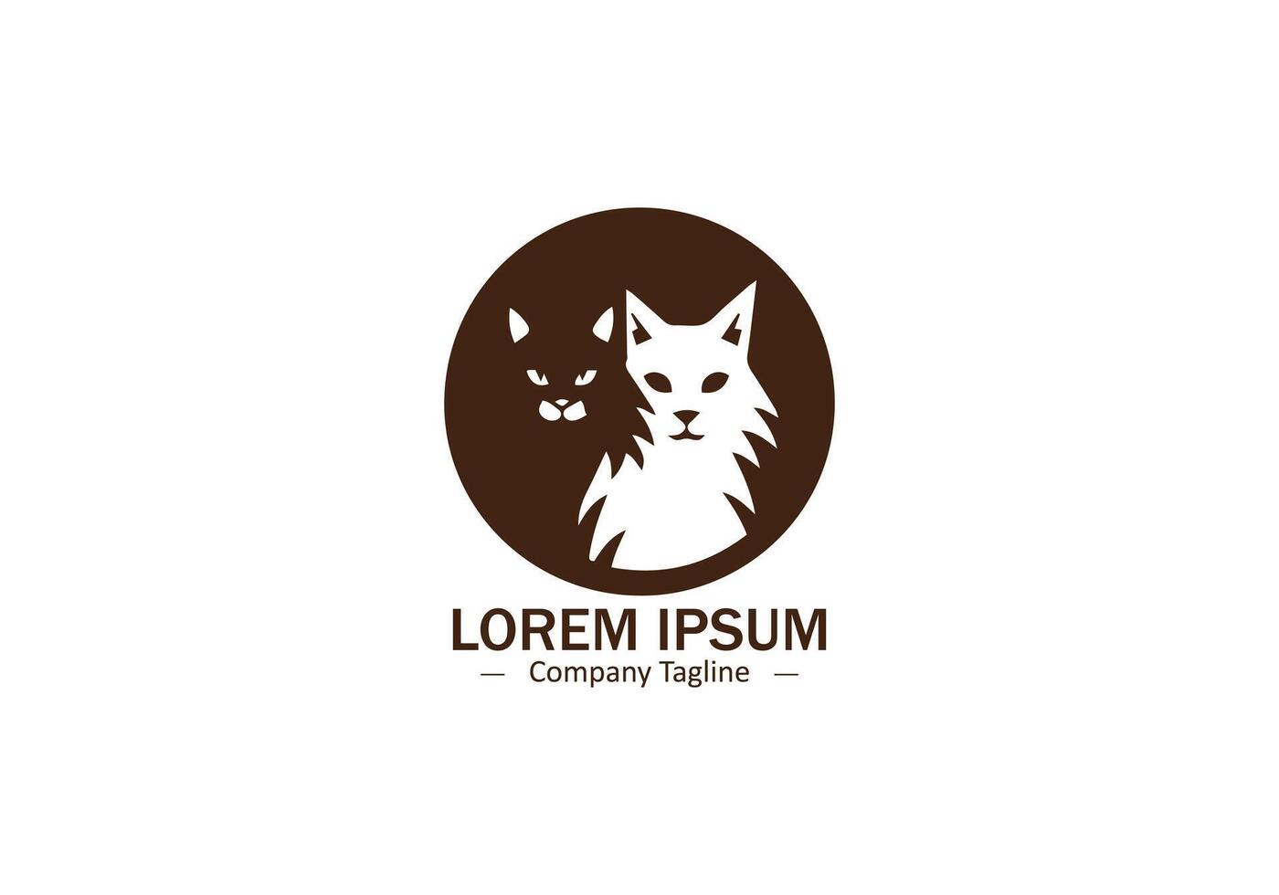Sophisticated and Detailed Cats Silhouette Art Perfect for Creating Luxurious and Stylish Pet Shop Logos vector