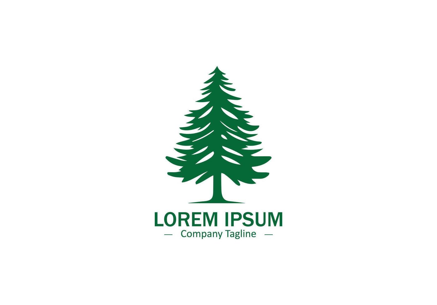 Pine tree logo icon green plant silhouette isolated on white background vector