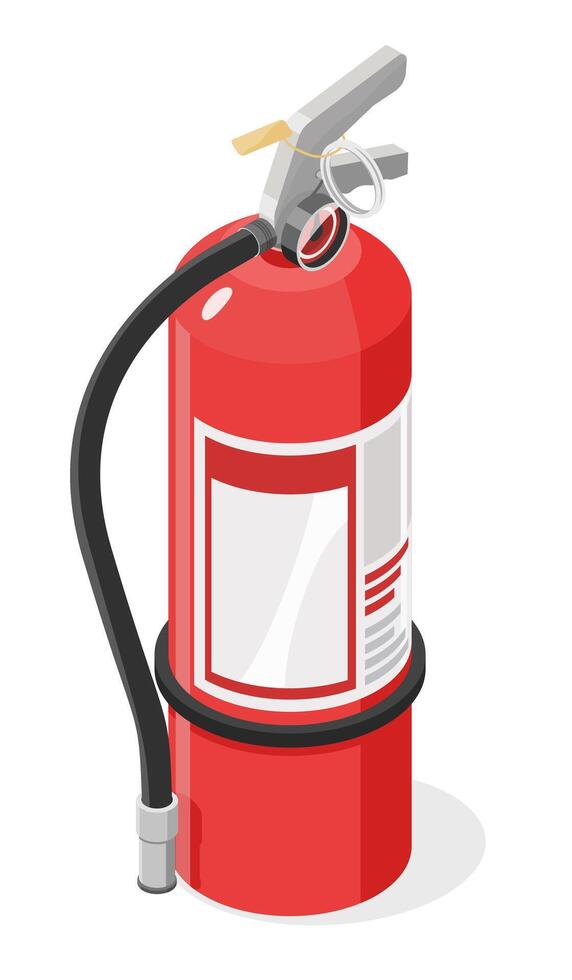 fire extinguisher tank isometric isolated cartoon illustration on white background vector