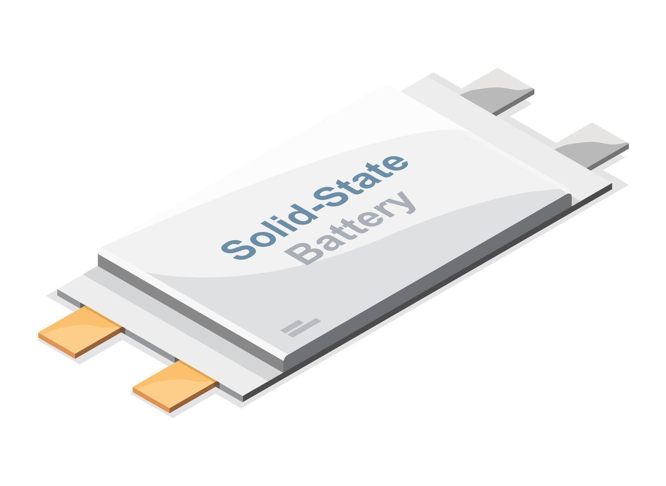 solid state battery cell pack isometric isolated cartoon on white background vector