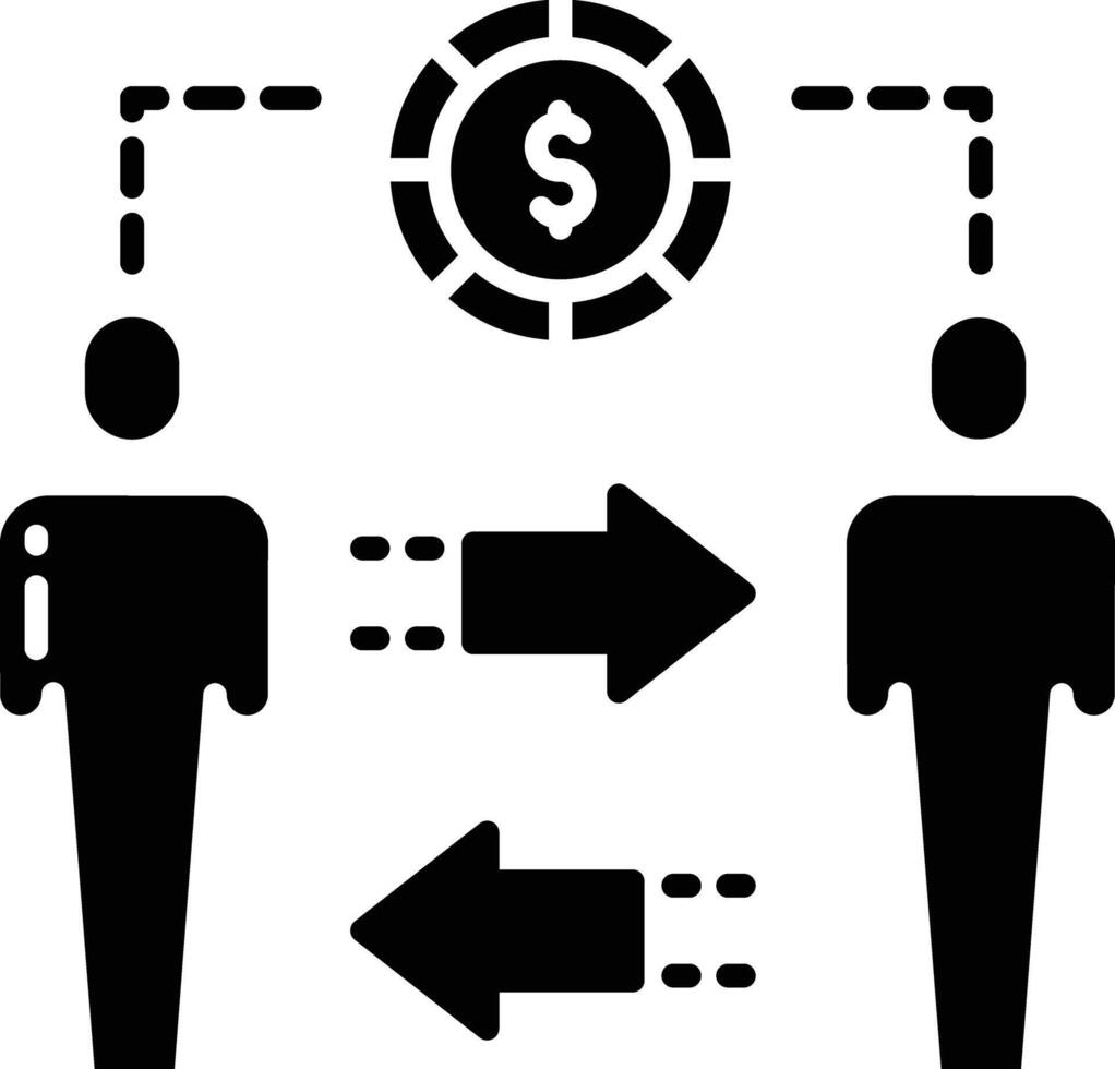 Peer to Peer Lending solid glyph illustration vector