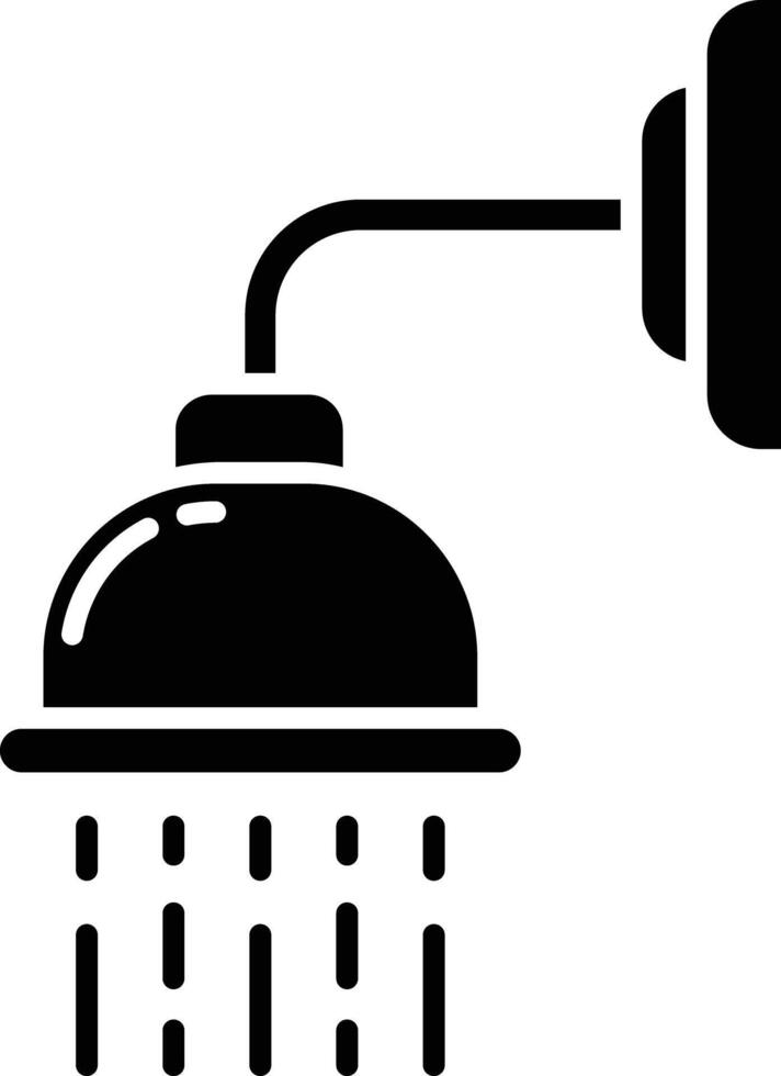 Shower solid glyph illustration vector
