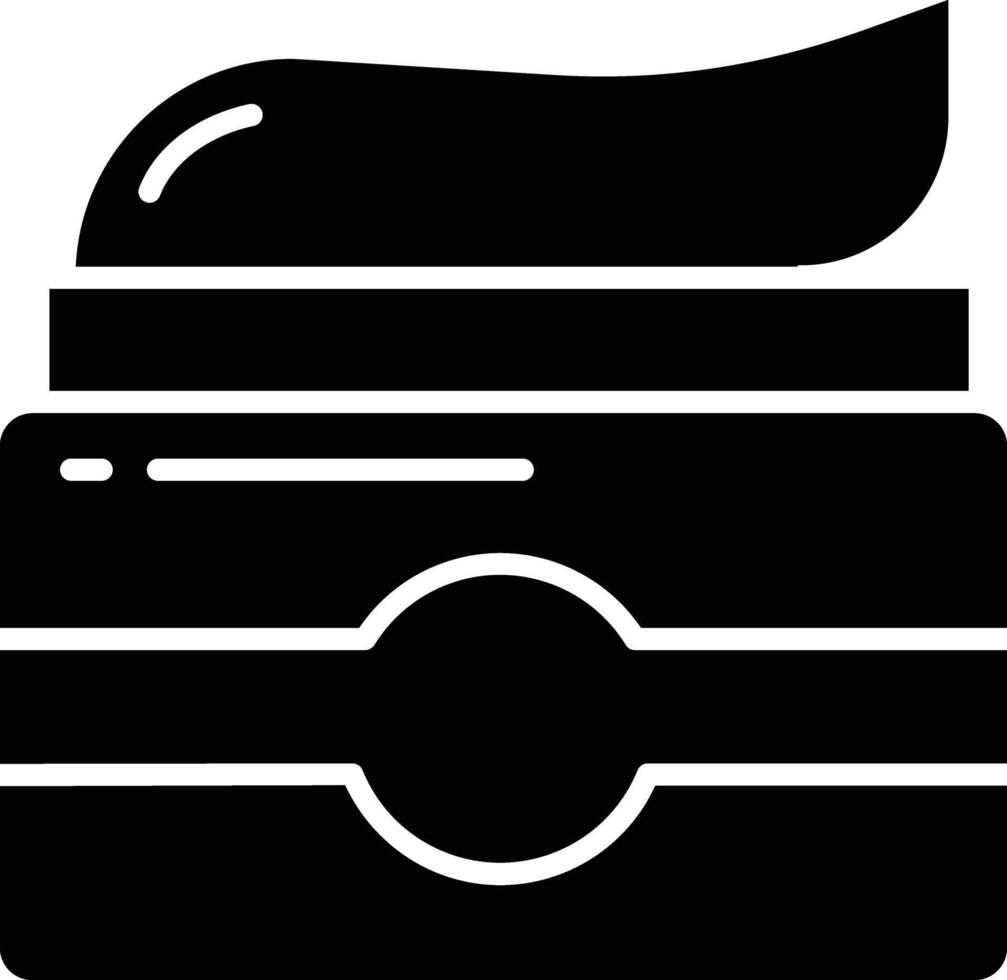 Cream solid glyph illustration vector