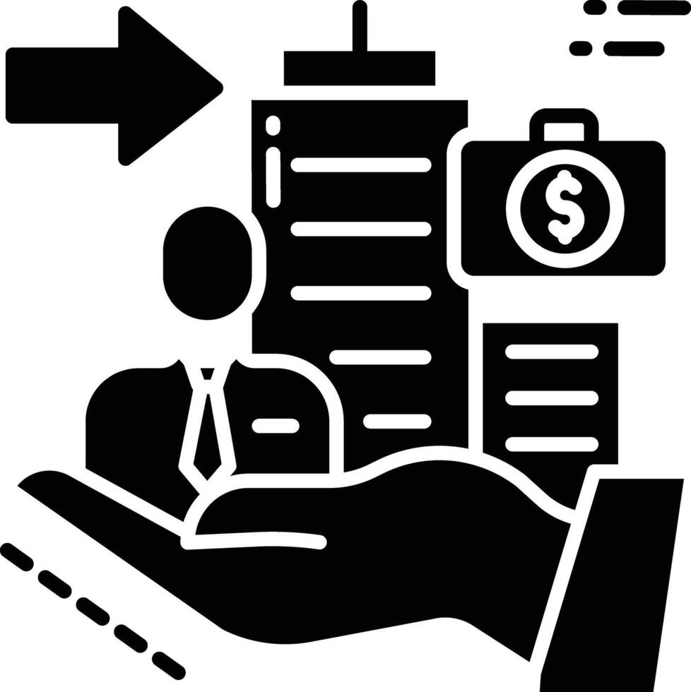 Save business solid glyph illustration vector