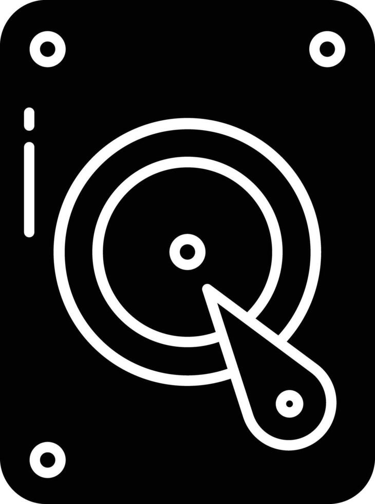 Hard drive solid glyph illustration vector