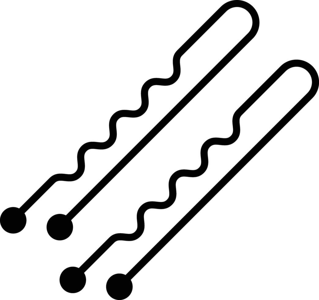 Bobby Pin solid glyph illustration vector