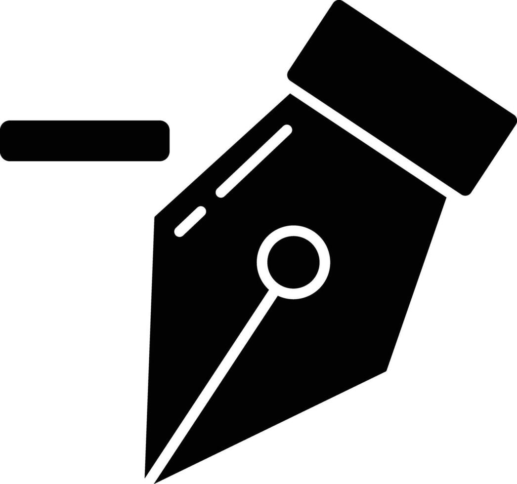 Delete Anchor Point solid glyph illustration vector