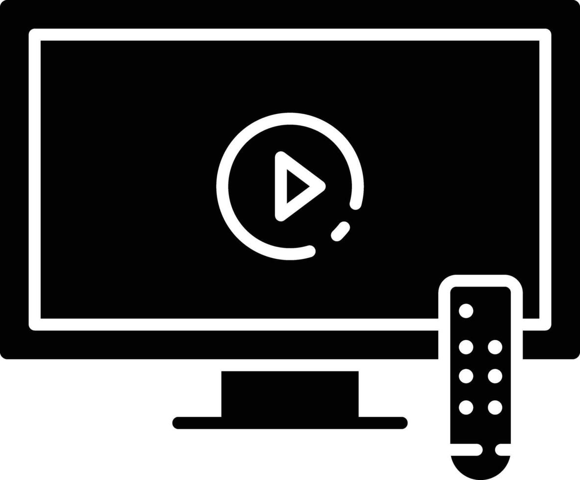 TV solid glyph illustration vector