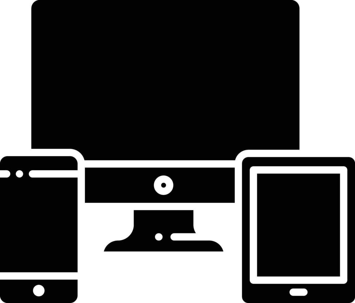 Multiple Devices solid glyph illustration vector