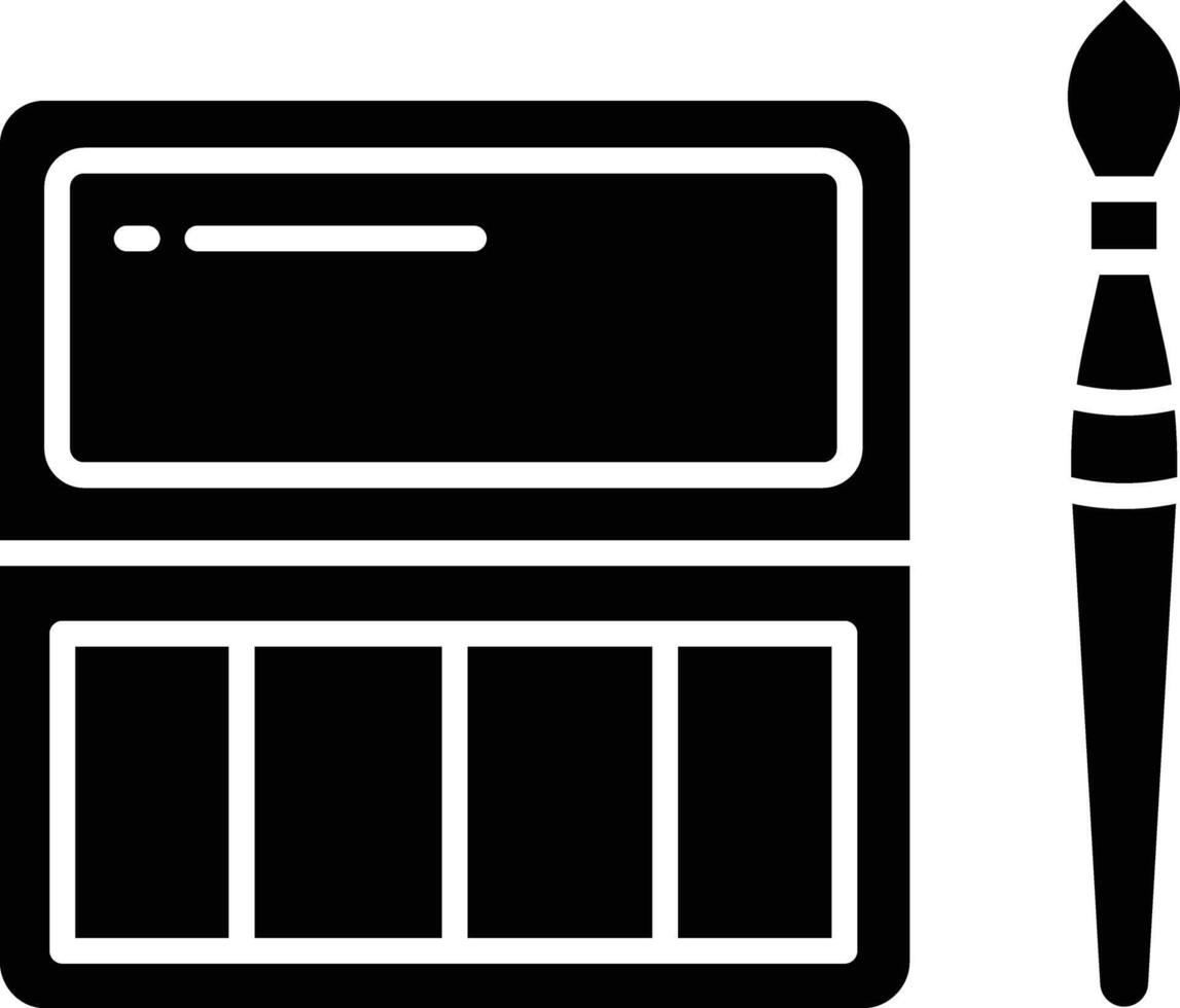 Eyeshadow box solid glyph illustration vector