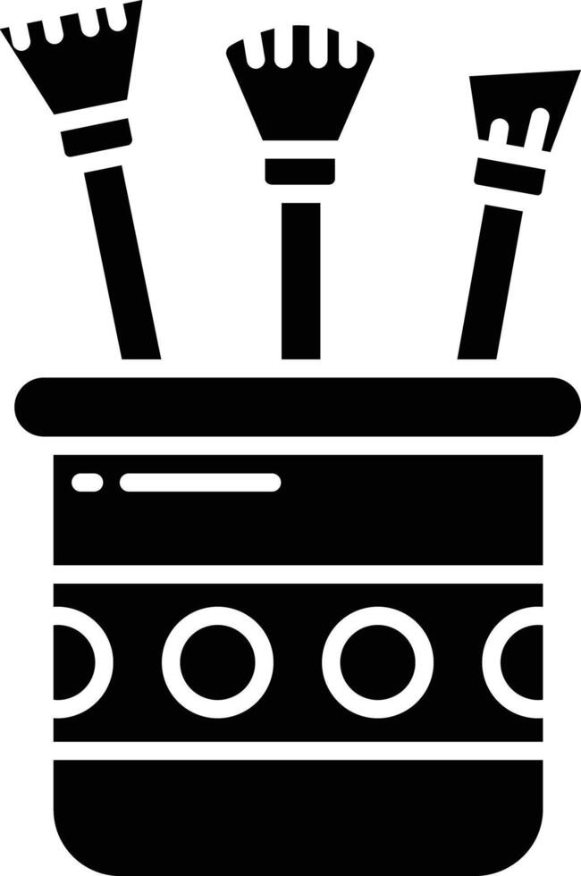 brush solid glyph illustration vector