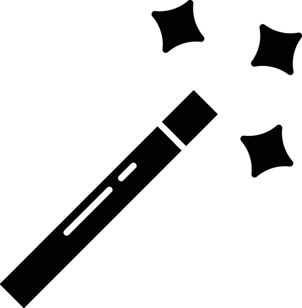 Magic Wand solid glyph illustration vector
