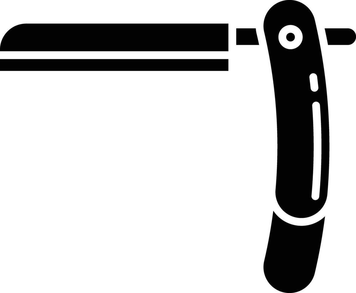 Razor solid glyph illustration vector