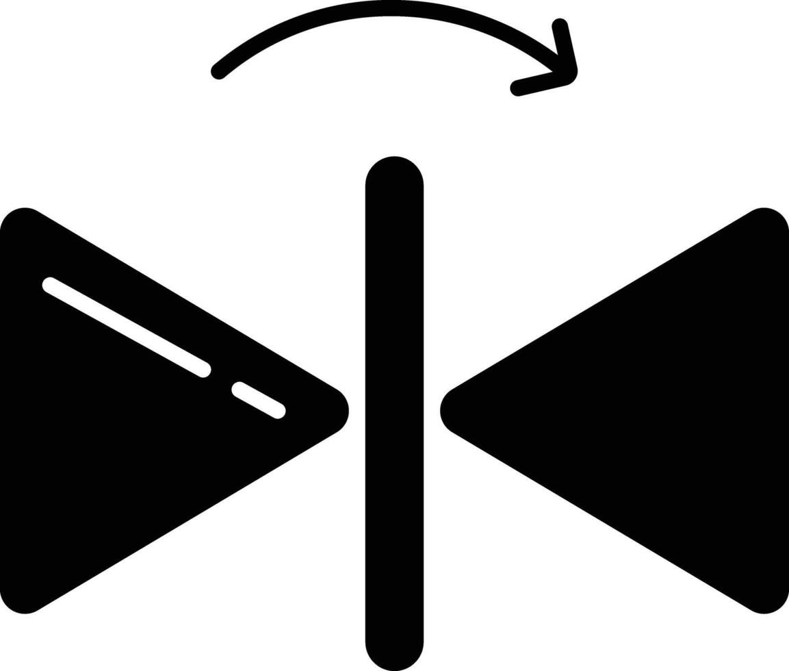 Flip vertical solid glyph illustration vector