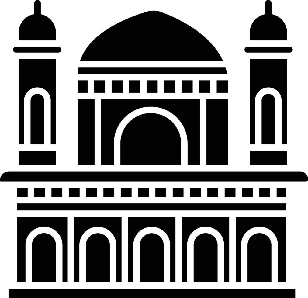 Building solid glyph illustration vector