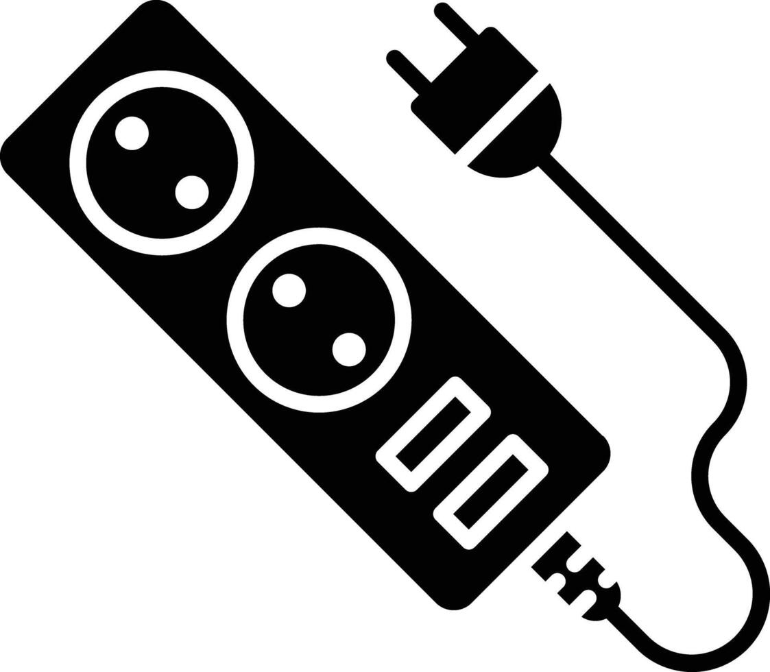 Power Strip solid glyph illustration vector