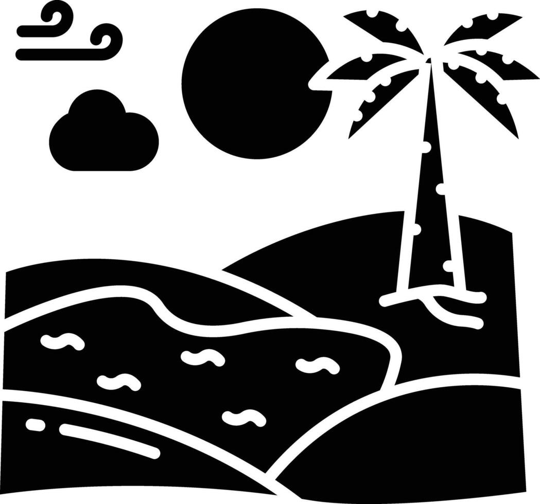 Oasis solid glyph illustration vector