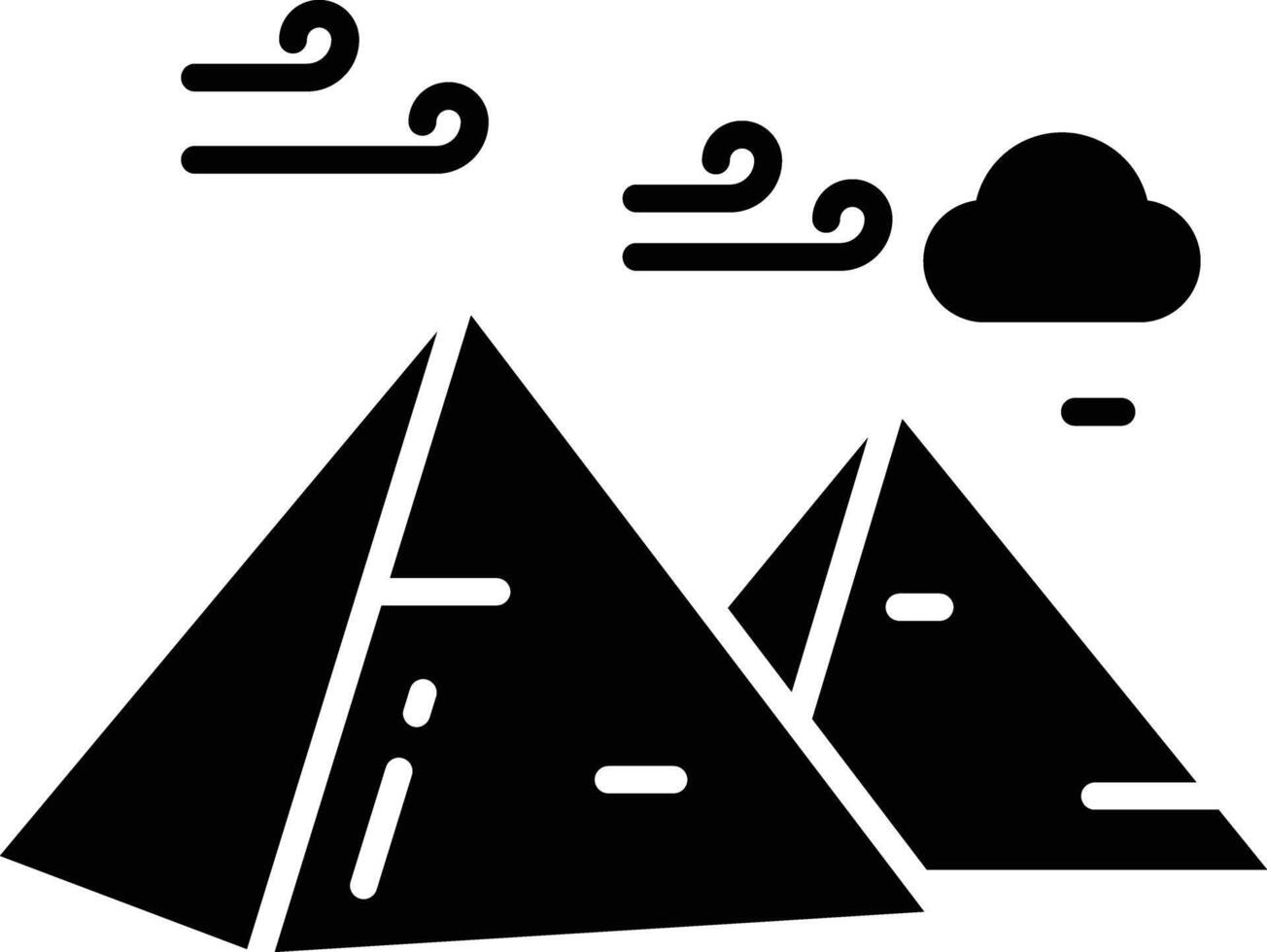 Pyramid solid glyph illustration vector