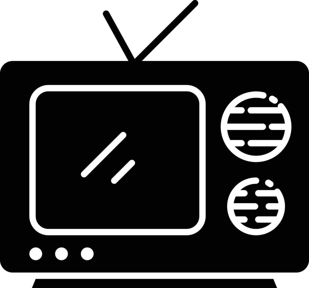 TV solid glyph illustrations vector