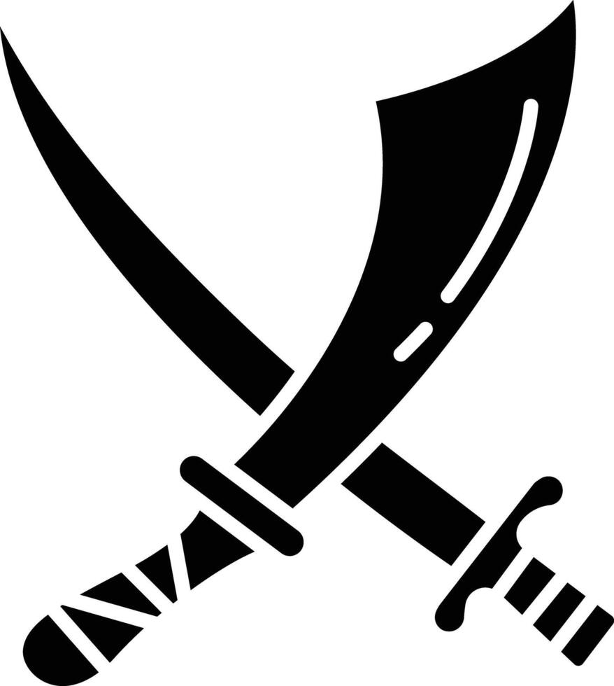 Sword solid glyph illustration vector