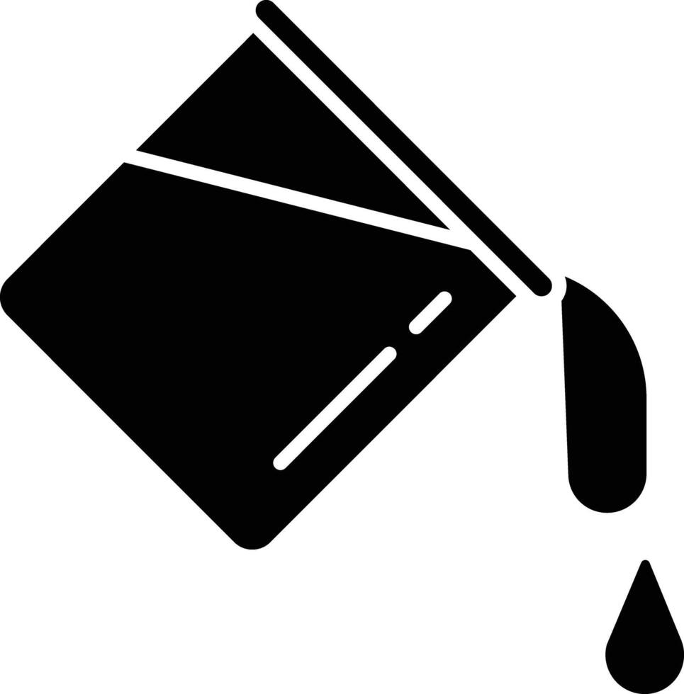 Paint bucket solid glyph illustration vector
