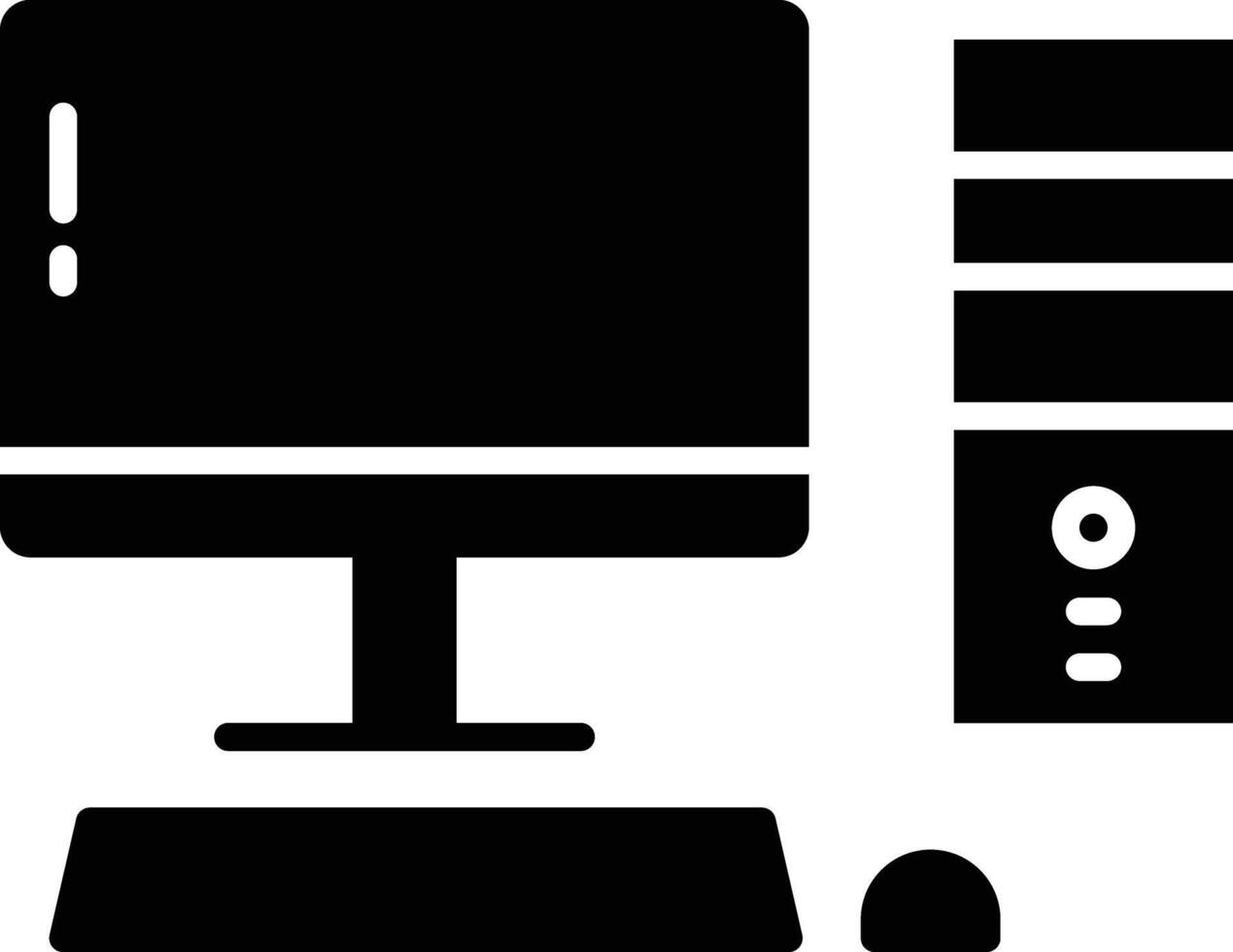 Computer solid glyph illustrations vector