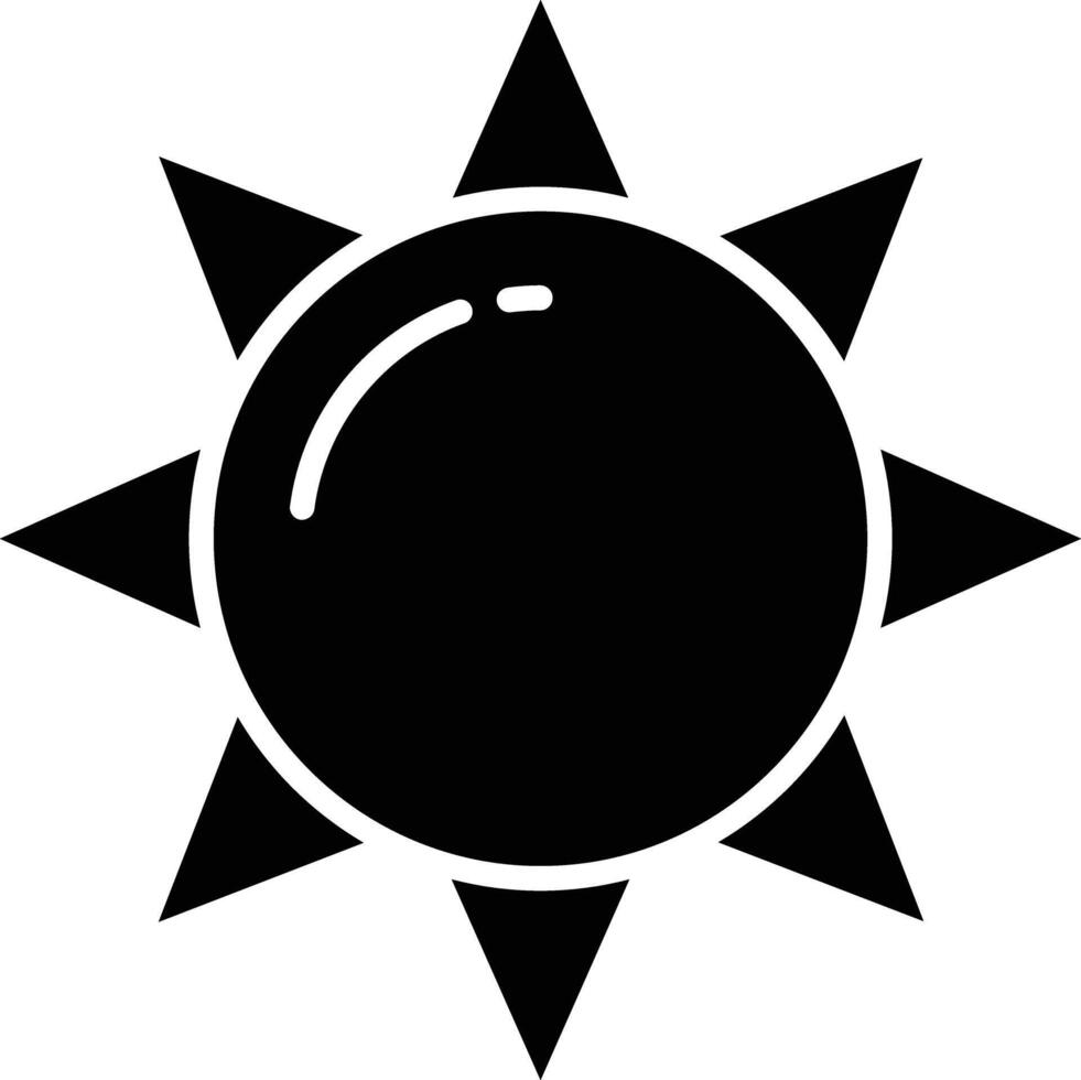 Sun solid glyph illustration vector