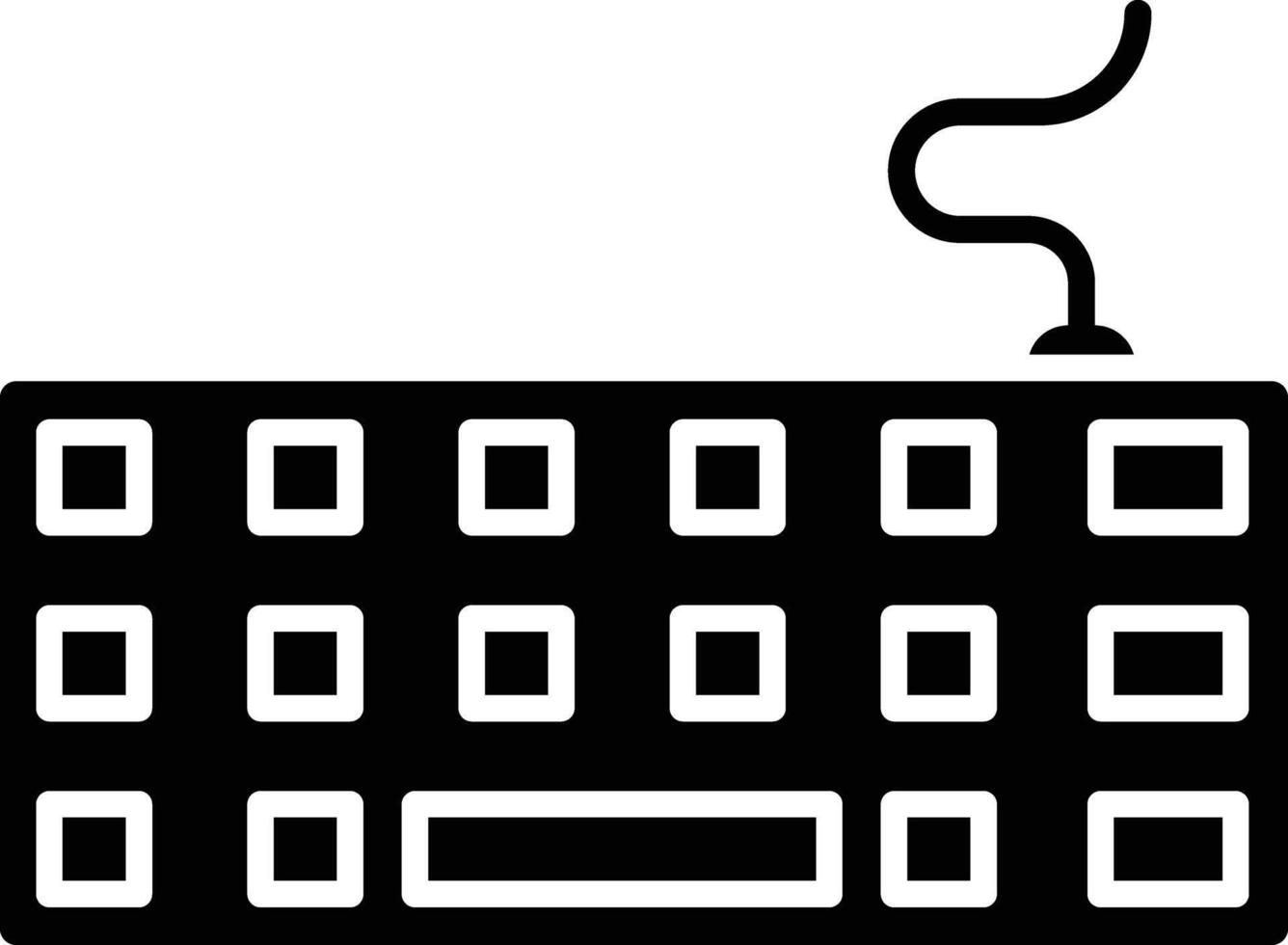 Keyboard solid glyph illustration vector
