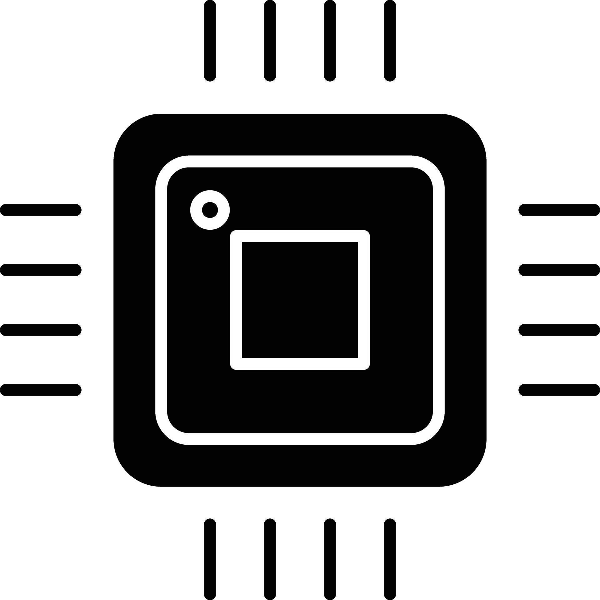 cpu solid glyph illustration 48683341 Vector Art at Vecteezy
