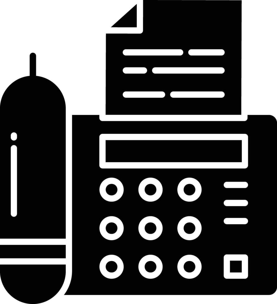 Fax solid glyph illustration vector