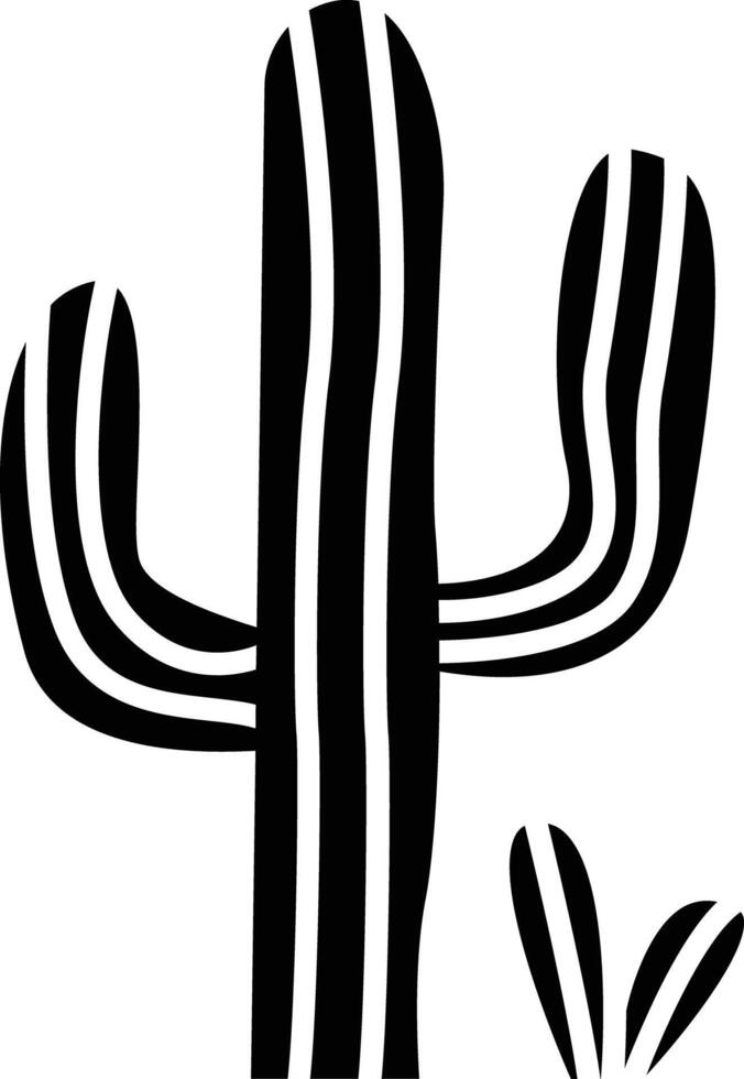 Cactus plant solid glyph illustration vector