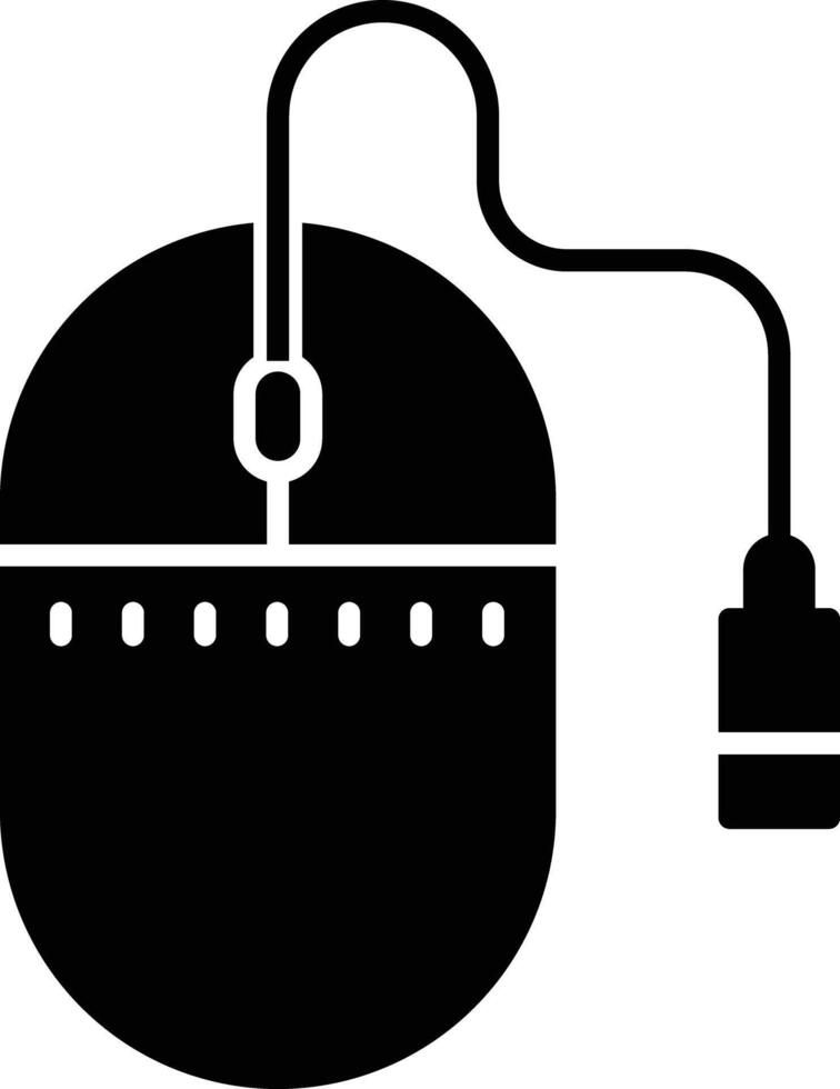 Wireless Mouse solid glyph illustration vector