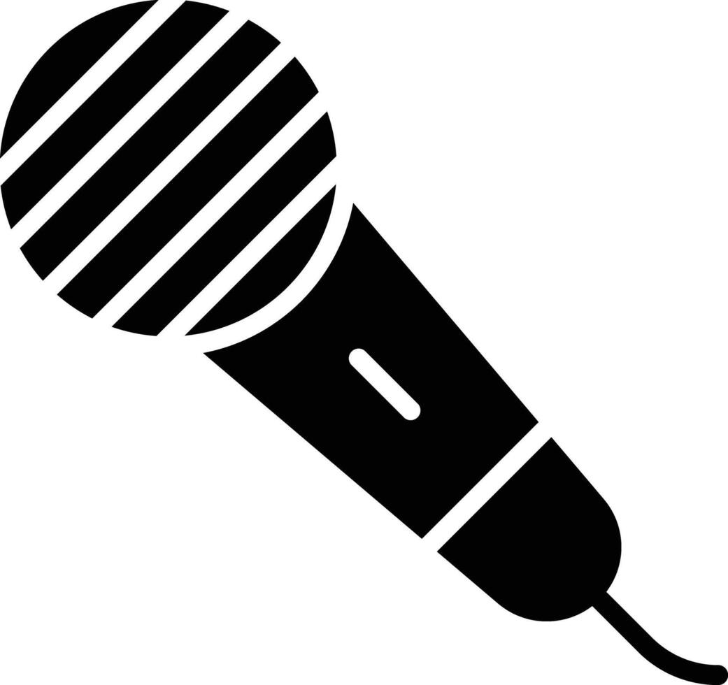 Mic solid glyph illustration vector
