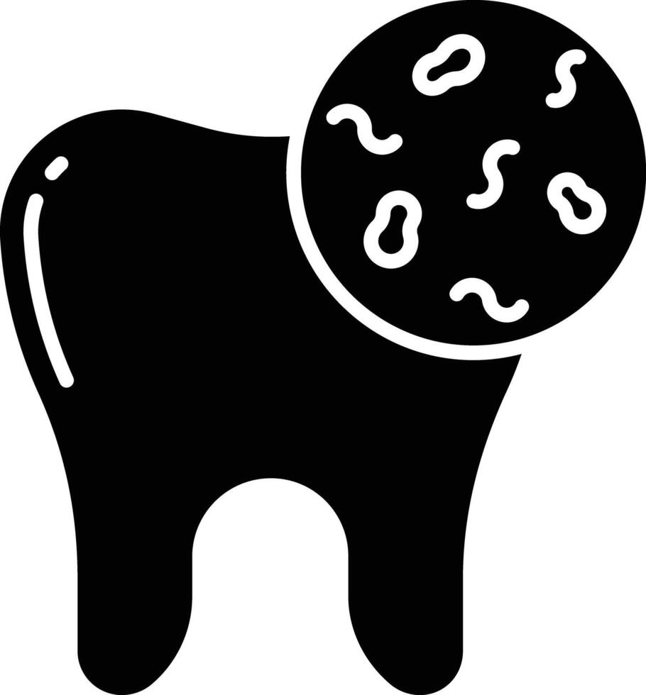 Teeth Bacteria solid glyph illustration vector