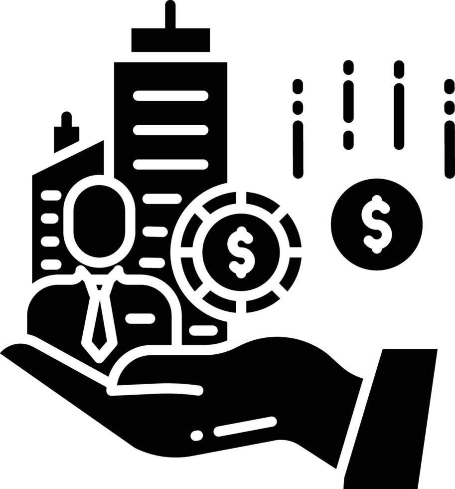 Portfolio Earning solid glyph illustration vector