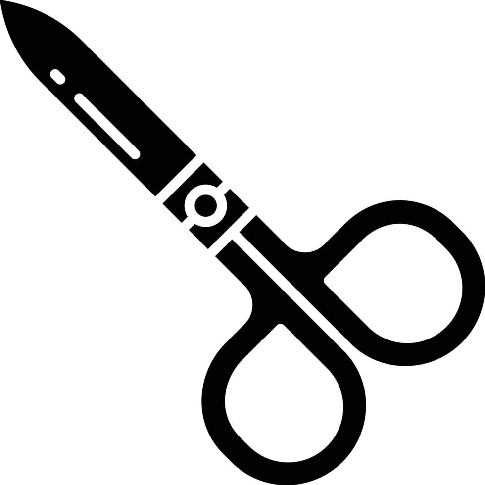 Scissors solid glyph illustration vector