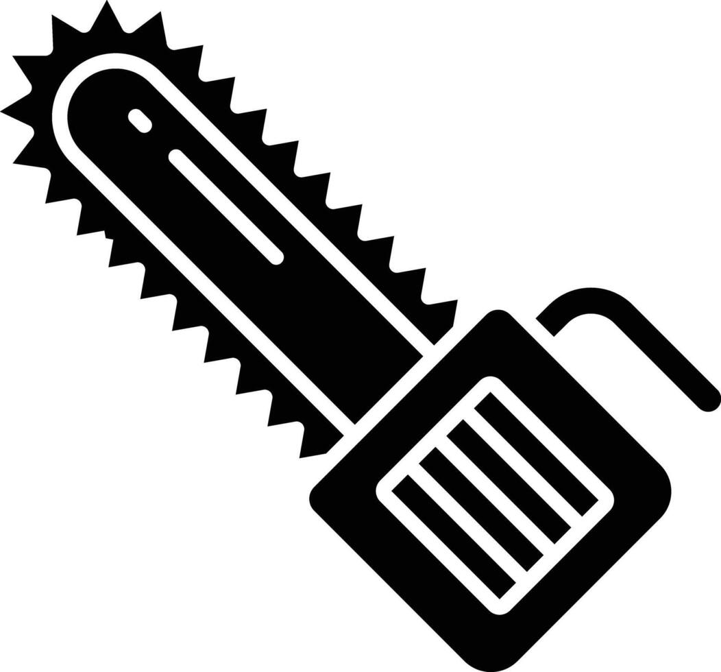 Chainsaw solid glyph illustration vector