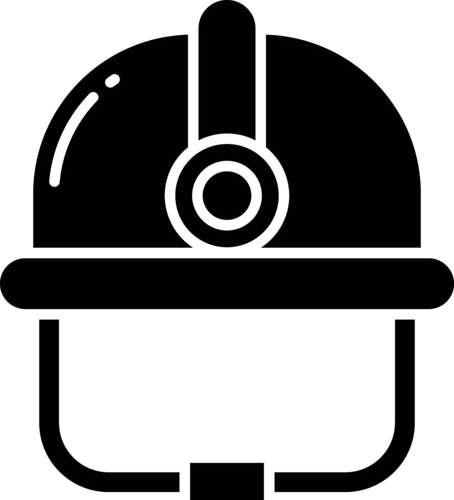 Helmet solid glyph illustration vector