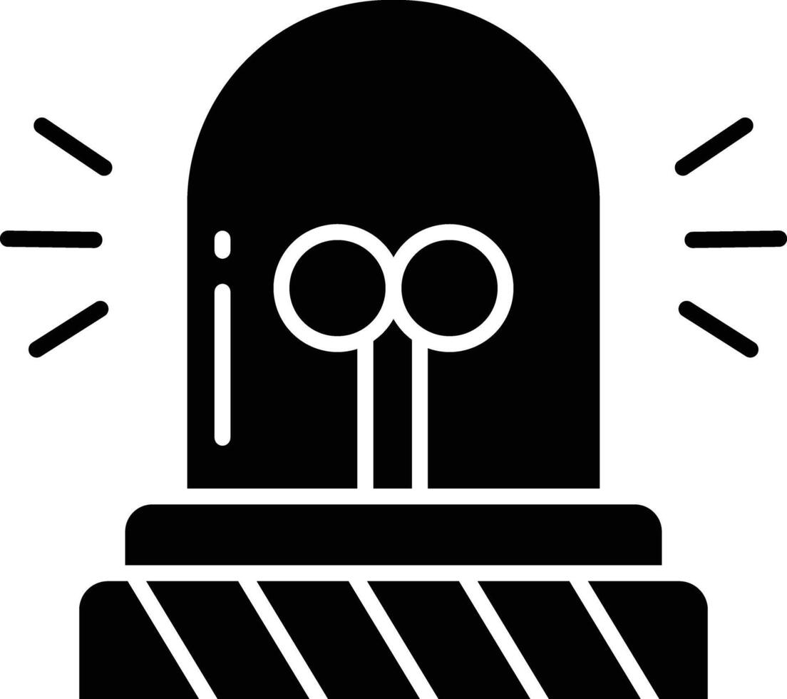 Siren solid glyph illustration vector