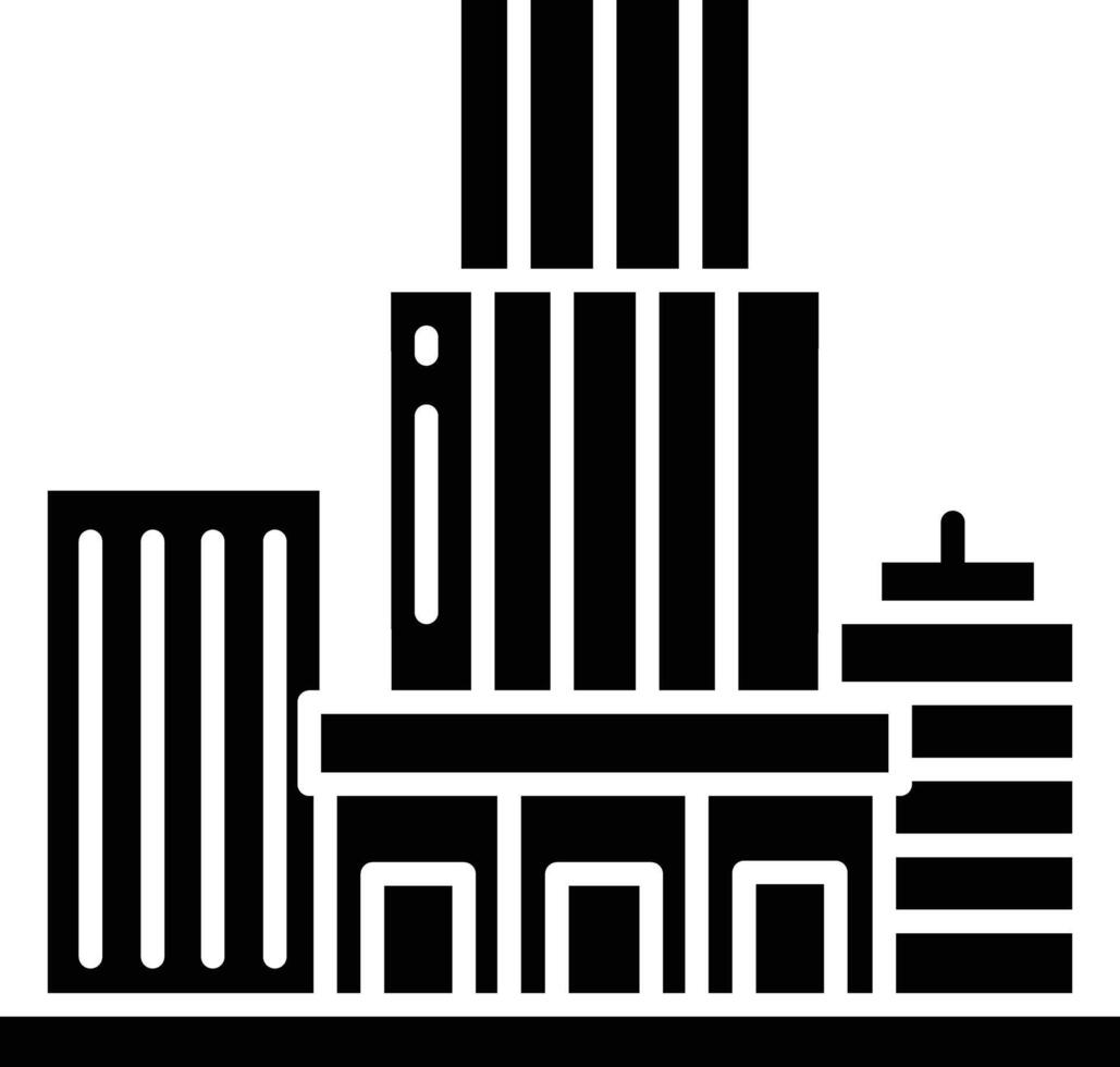 Building solid glyph illustration vector