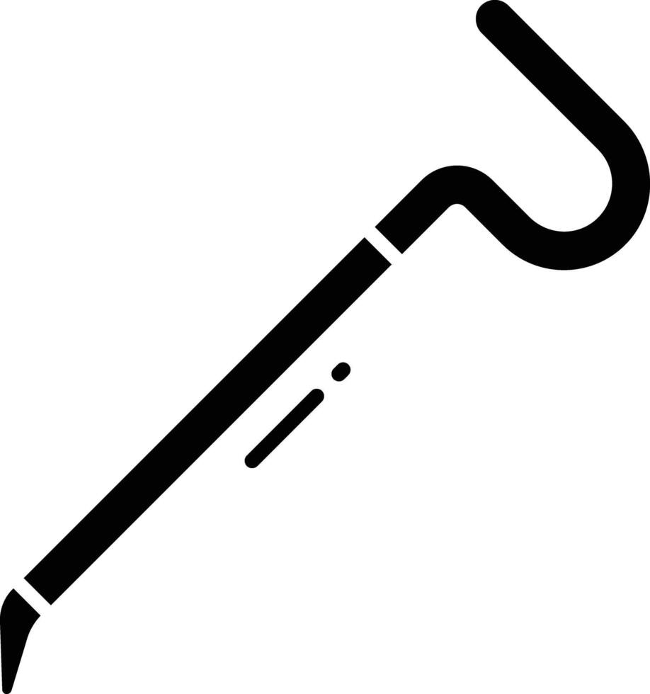 Crowbar solid glyph illustration vector
