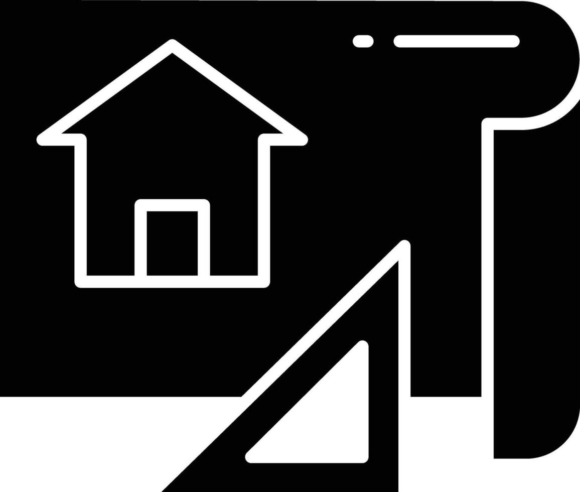 Blueprint solid glyph illustration vector