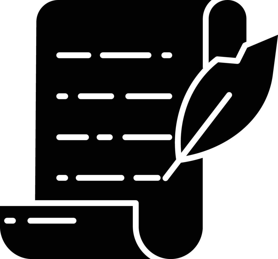 calligraphy solid glyph illustration vector