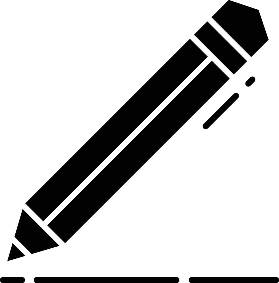 Pencil solid glyph illustration vector