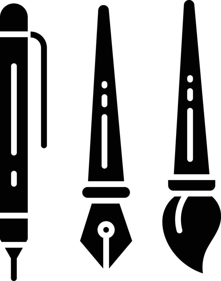 Paint Brush solid glyph illustration vector