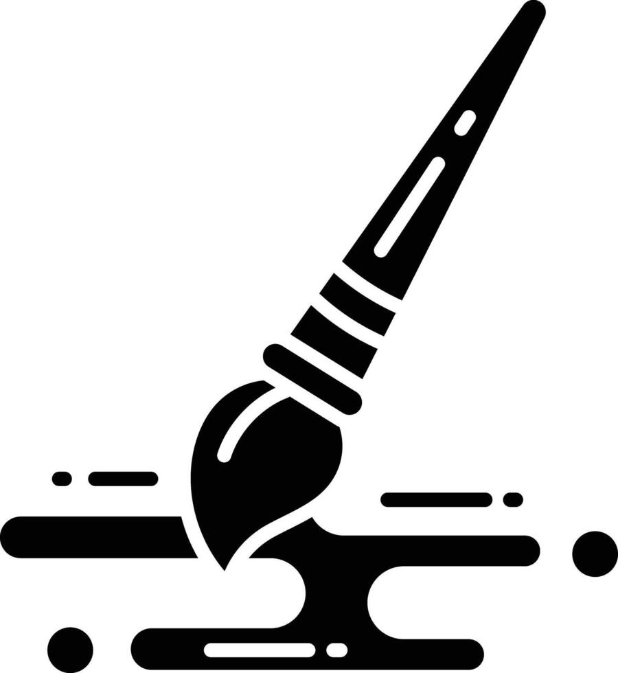 Paint Brush solid glyph illustration vector