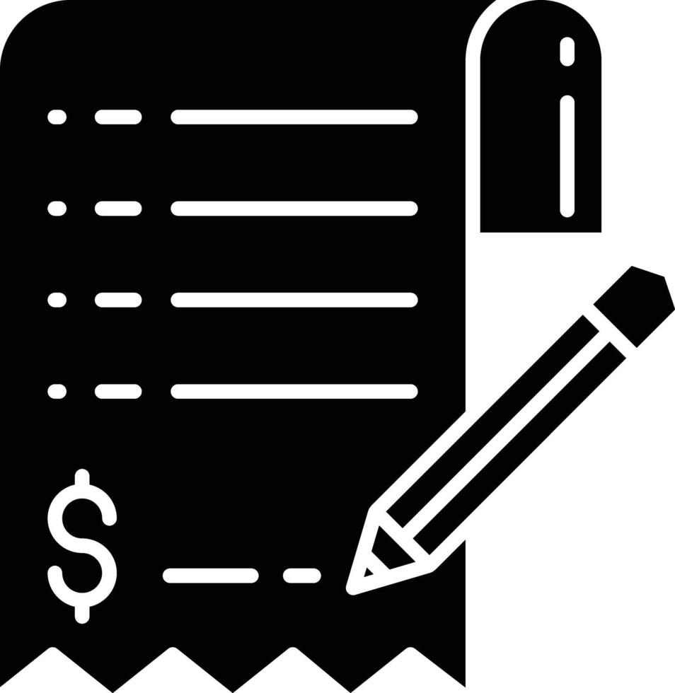 bill solid glyph illustration vector