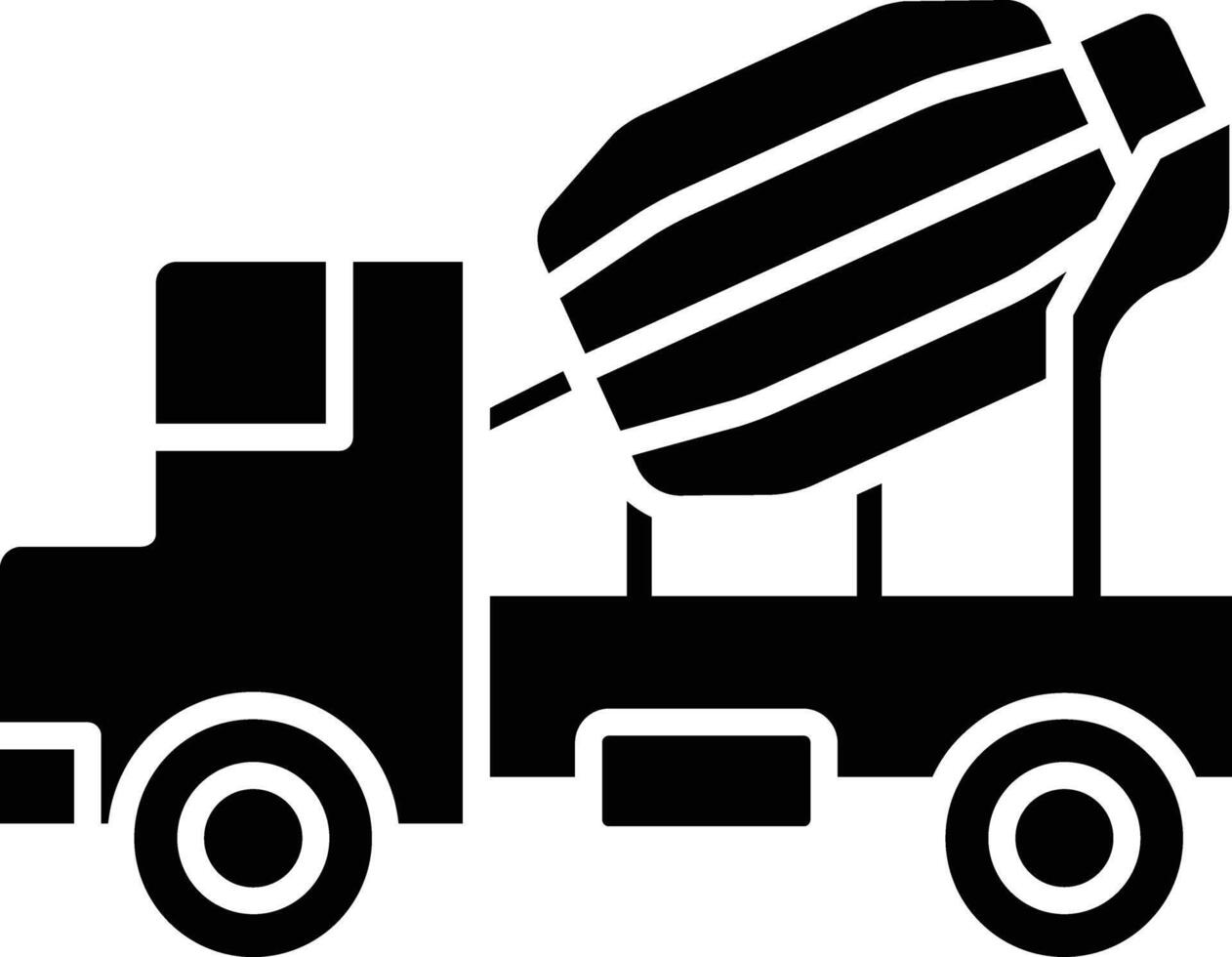 Concrete Mixer solid glyph illustration vector